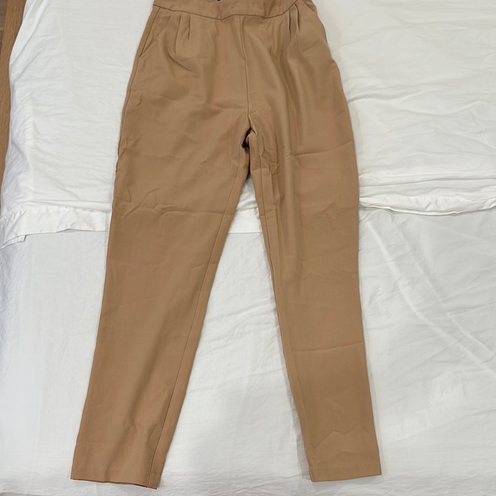 Lulu's Tan Chinos Relaxed Fit Elastic Waist